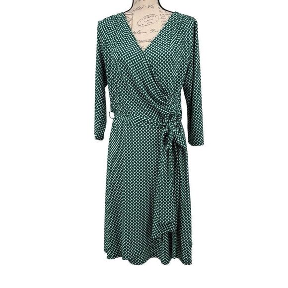 41 Hawthorn Dresses & Skirts - 41 Hawthorn Surplice Jersey‎ Long Sleeve Wrap Dress W/ Tie Belt Green Size XL